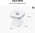 Premium Airtight Food Storage Containers, 2PC-SET(0.53qt), Smart One-Click Seal Lid, Patented Double Silicone Lining, 100% Leak Proof, BPA-FREE, Dishwasher, Freezer & Microwave Safe