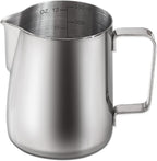 homEdge Espresso Steaming Pitchers 12 OZ / 350ml, Stainless Steel Frothing Pitcher with Measurement Scale