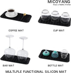 Silicone Dish Drying Mat for Multiple Usage,Easy clean,Eco-friendly,Heat-resistant Silicone Mat for Kitchen Counter or Sink,Refrigerator or Drawer Liner Black S 12 inches x 6 inches