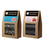 HANFANGLING White Peach Oolong Tea and Strawberry Black Tea, Natural Loose Leaf Tea,The Choice for Enjoying a Beautiful Life,Tea Lover's Gift (White Peach Oolong Tea + Strawberry Black Tea)