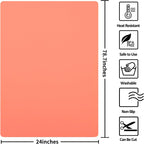 Silicone Mats for Kitchen Counter, Nonslip Silicone Mats for Crafts Countertop Protector Heat Resistant Mat (78.7” x 24” x 0.08”, Coral)