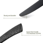 Silverware Set Flatware Set Matte Black Stainless Steel Forged Hammered Cutlery Set Heavy 20 Pieces Service for 4