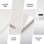 Marble Cutting Board, Large Marble Slab Pastry Board With Non-Slip Feet For Baking, Cheese, Charcuterie, Chocolate, 16x20 Inch