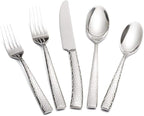 Flatware Set Silverware Set Cutlery Set Forged Stainless Steel 20 Piece Hammered Handle Service for 4