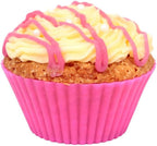 AKOAK Reusable Silicone Non-stick Baking Cups, Cake Molds, Kitchen Baking Cooking Accessories, DIY Cake Making Tools - Pack of 10 (Rose red)