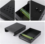 Espresso Knock Box Drawer Large Coffee Grounds Container Stainless Steel Coffee Knock Box Espresso Accessories Espresso Puck Knock Box Espresso Dump Bin Coffee Bar Accessories (BLACK)