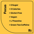 Ryde: Focus Shot | Orange Flavor | L-Theanine & Ginseng | Green Tea Caffeine | Vitamins B2 & B7 | 0 Calories, 0 Sugar | 2 FL OZ Shots | Supports Focus* (24 Pack)