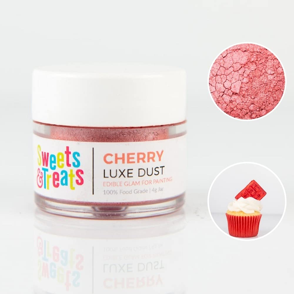 Luster Dust Edible Cake Decorations, Red Edible Luster Dust for Cakes, Edible Red Dust for Cupcake Decorations, Red Fondant, Red Cake Drip, Red Edible Paint for Cakes and Red Food Coloring