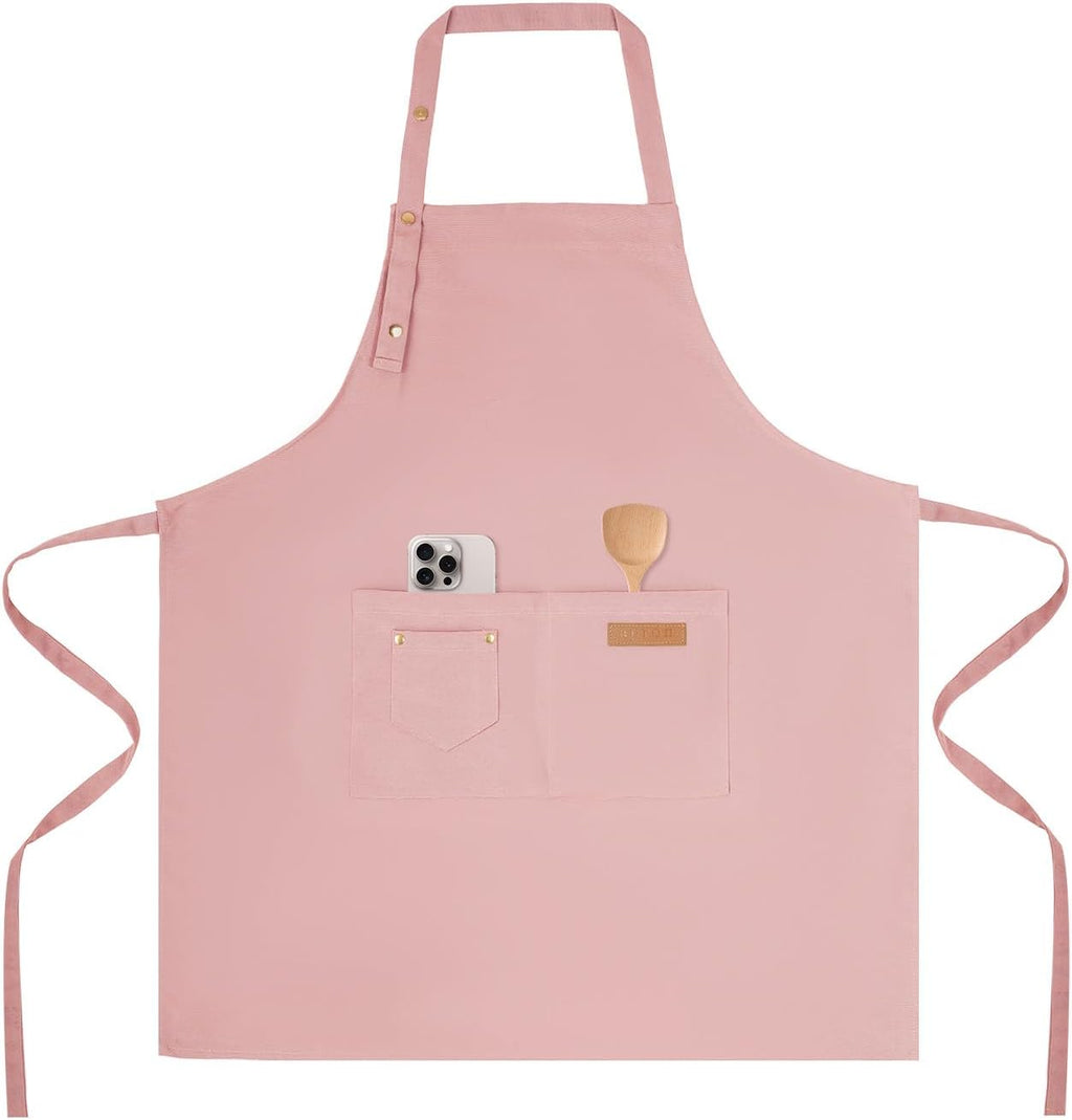 Tosewever Art Aprons for Women Painting Pottery Baking, Mens Buckle Straps Kitchen Apron with Pockets for Chef Cooking