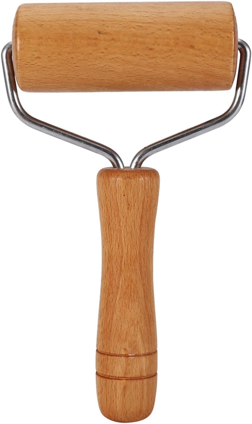 Small Rolling Pin, Wooden Dough Roller, Non-Stick Pizza Roller, T Type Rolling Pins for Kitchen Baking, Pizza Dough Press (3.8 * 7.5 inch)