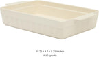 Martha Stewart Broadbrook Ceramic Bakeware, 13x9 Inch Rectangular Baking Dish with Handles, Cream Glazed Stoneware for Casseroles, Lasagna, Roasts & Desserts, Oven & Dishwasher Safe