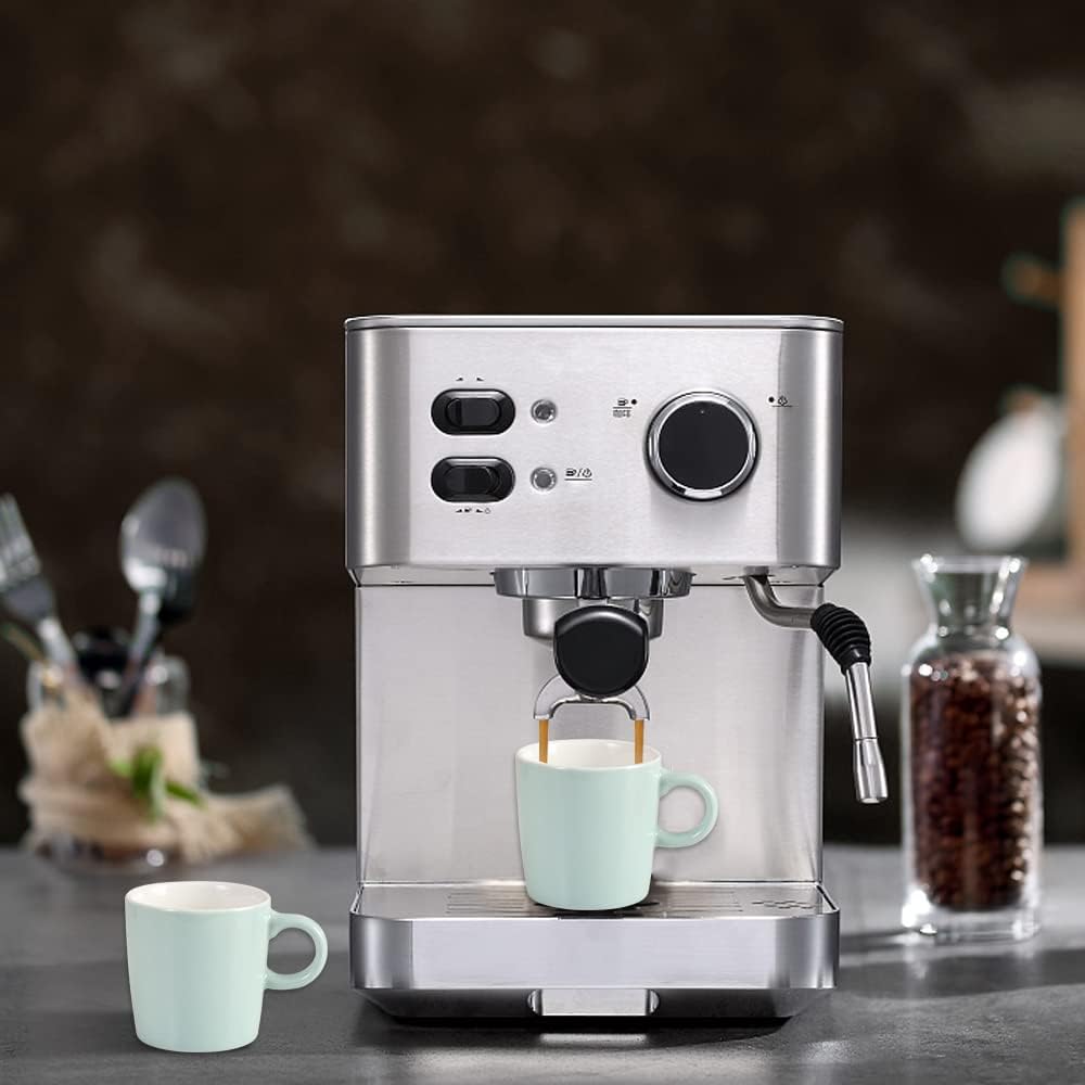 homEdge Mini Procelain Espresso Cup, 4 Ounces / 120 ml Tiny Coffee Mugs Ceramic Demitasse for Espresso, Tea- Set of 6, Turquoise