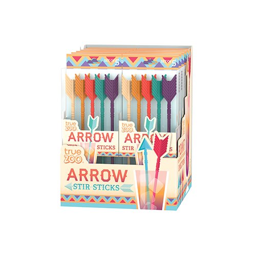 TrueZoo 4217 Arrow Stir Sticks, 0.2" Height, 2" Width, 8" Length (Pack of 12)
