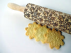 FLORAL WREATH Embossing Rolling Pin with Flowers Pattern. Dough and Clay Roller for Embossed Cookies and Pottery. Cookie and Ceramic Stamp. Backing Gifts for Women by Algis Crafts