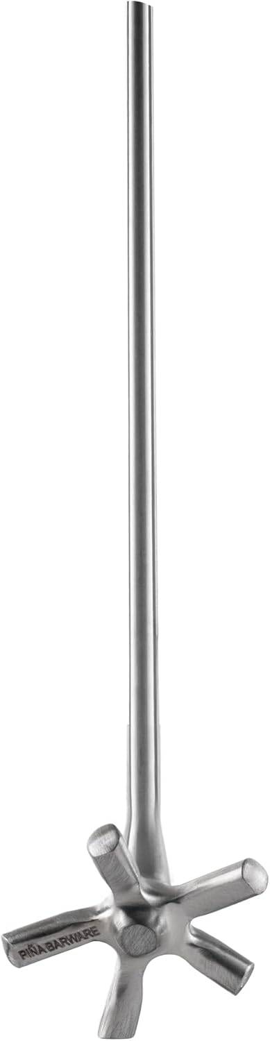 Piña Barware Swizzle Stick Stirrer - Stainless Steel with Smooth Matte Finish (Narrow Width, One Swizzle Stick)