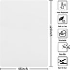 Extra Large Silicone Mat,Silicone Mats for Kitchen Counter Island Dinner Table Countertop Protector Heat Resistant Mat (120” x 48”, Translucent)