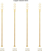 Exquisite Gold Pearl Stainless Steel Coffee Beverage Stirrers Stir Cocktail Drink Swizzle Stick for Wendding Party Value Pack, Hostess Gifts Set of 4, 7.5 Inches Long