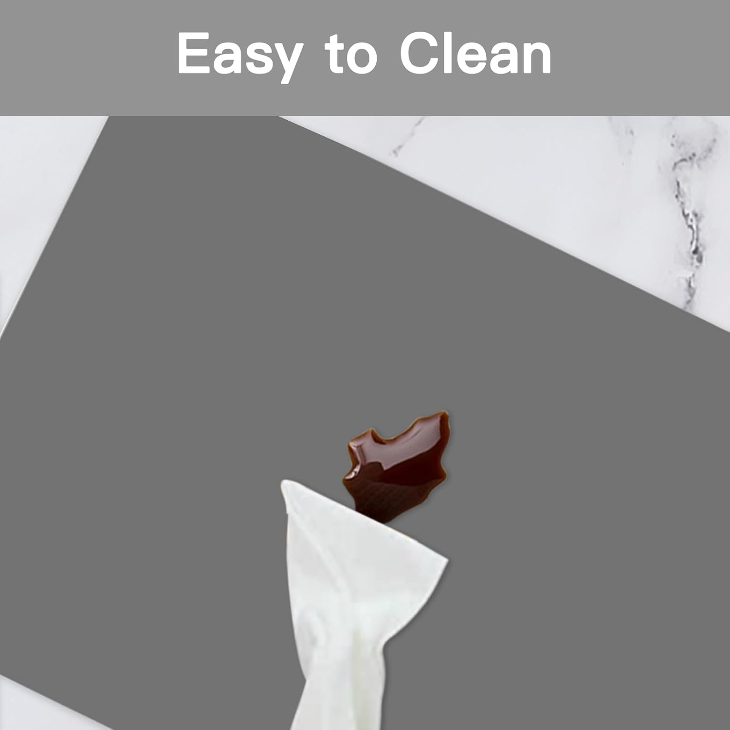 2MM Extra Thick Silicone Mats for Kitchen Counter, 23.6" x15.7" Non-Slip Waterproof Large Countertop Protector, Heat Resistant Mat, 2 Pack Silicone Craft Mat, Semitransparent