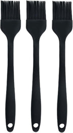 Silicone brush, Oil Brush for BBQ Kitchen Cooking Baking and Grilling(3 PCS,Black)