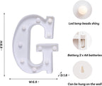 Foaky LED Letter Lights Sign Marquee Light Up Letters Sign for Night Light Wedding/Birthday Party Battery Powered Christmas Lamp Home Bar Decoration(G)