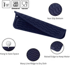 Silicone Dish Drying Mat for Multiple Usage,Easy clean,Eco-friendly,Heat-resistant Silicone Mat for Kitchen Counter or Sink,Refrigerator or Drawer Liner Navy Blue S 12 inches x 6 inches