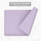 Rnivvi Silicone Coffee Mat, 16" x 24" Waterproof Raised Edge Coffee Bar Mats for Espresso Machine Station Accessories, Heat Resistant Dish Drying Pad for Kitchen Counter, Rubber Bar Decor Pad, Purple