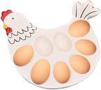 Ceramic Egg Tray, Rooster Shaped Egg Dinner Plate, Tableware, and Egg Display Rack