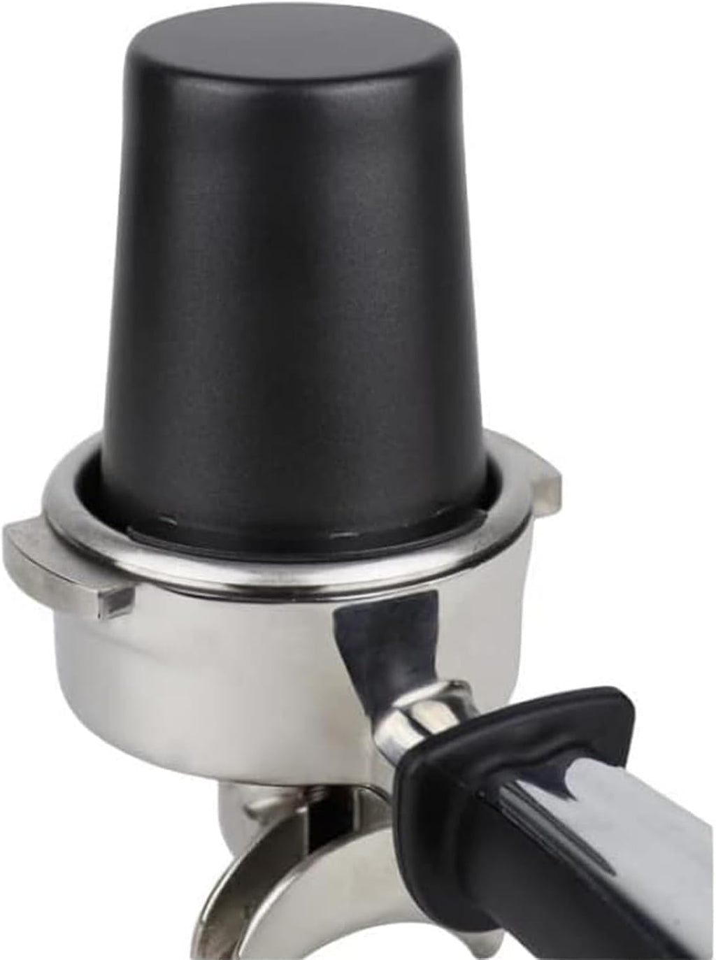 Coffee Dosing Cup 58mm, Stainless Steel Espresso Coffee Dosing Cup Espresso Coffee Machine Accessories, Coffee Powder Feeder Part Coffee Grinder Powder Cup Compatible with 54mm Portafilter, Black