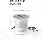 Stainless Steel Reusable K Cups for K eurig Supreme & Supreme Plus, Reusable K Cups Five Hole Universal K-eurig Refillable Coffee Pod Filter (1 Pack)