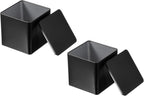 PATIKIL Metal Tea and Tin Set 3.35"x3.35"x3.35", 2 Pcs Airtight Storage Square Container with Lid for Loose Tea Coffee Candy Treats Gifts Spice DIY, Black