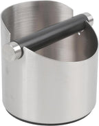 Italian Espresso Tapping Box, Stainless Steel Coffee Grinding Tapping Box, With Detachable Tapping Rod And Anti Slip Rubber Base (Silver-S)