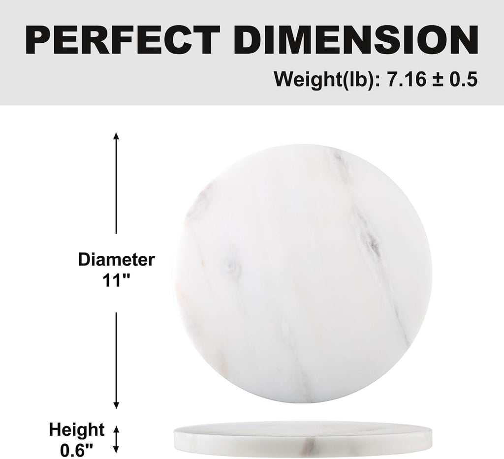 Koville African Natural Marble Cutting Board for Kitchen, 11inch Round Hand Crafted Marble Slab for Cheese, Charcuterie, Pastry Board - Wedding Gift, House Warming Gift(Namib Fantasy)