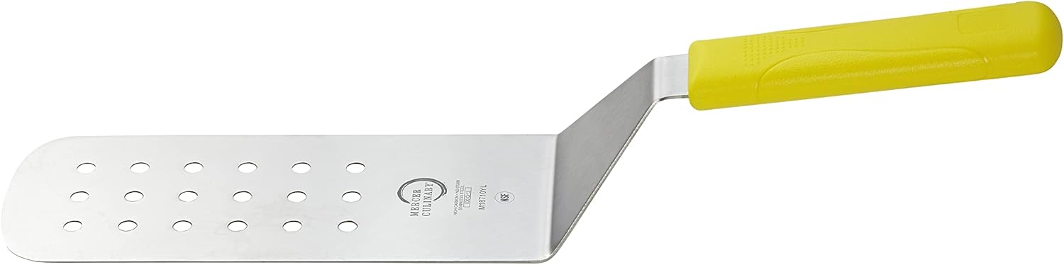 Mercer Culinary Millennia Perforated Turner, 8 Inch x 3 Inch Blade, Yellow Handle