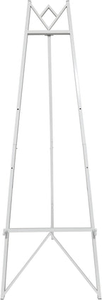 58 Inch Iron Adjustable Arts & Crafts Easels,Metal Easel Stand with Chain Support for Mirror,Floor Easels for Display Wedding Sign(White)