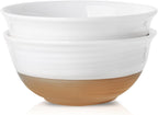 Hasense Ceramic Serving Bowls Set, 60 oz Deep Salad Bowls for Kitchen, 8.5 Inch White Serving Dishes for Christmas Entertaining, Ideal for Soup, Pasta, Side Dishes, Dishwasher Microwave Safe