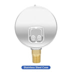 MEASUREMAN 2-1/2" Dial Size, Glycerin Filled Pressure Gauge, 0-1500psi/kpa, 304 Stainless Steel Case, 1/4" NPT Lower Mount