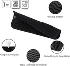 Silicone Dish Drying Mat for Multiple Usage,Easy clean,Eco-friendly,Heat-resistant Silicone Mat for Kitchen Counter or Sink,Refrigerator or Drawer Liner Black S 12 inches x 6 inches