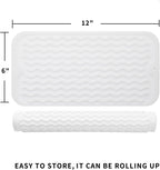 Silicone Dish Drying Mat for Multiple Usage,Easy clean,Eco-friendly,Heat-resistant Silicone Mat for Kitchen Counter or Sink,Refrigerator or Drawer Liner Translucent S 12 inches x 6 inches