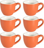 homEdge Mini Procelain Espresso Cup, 3 Ounces / 90 ml Tiny Coffee Mugs Demitasse for Espresso, Tea- Orange
