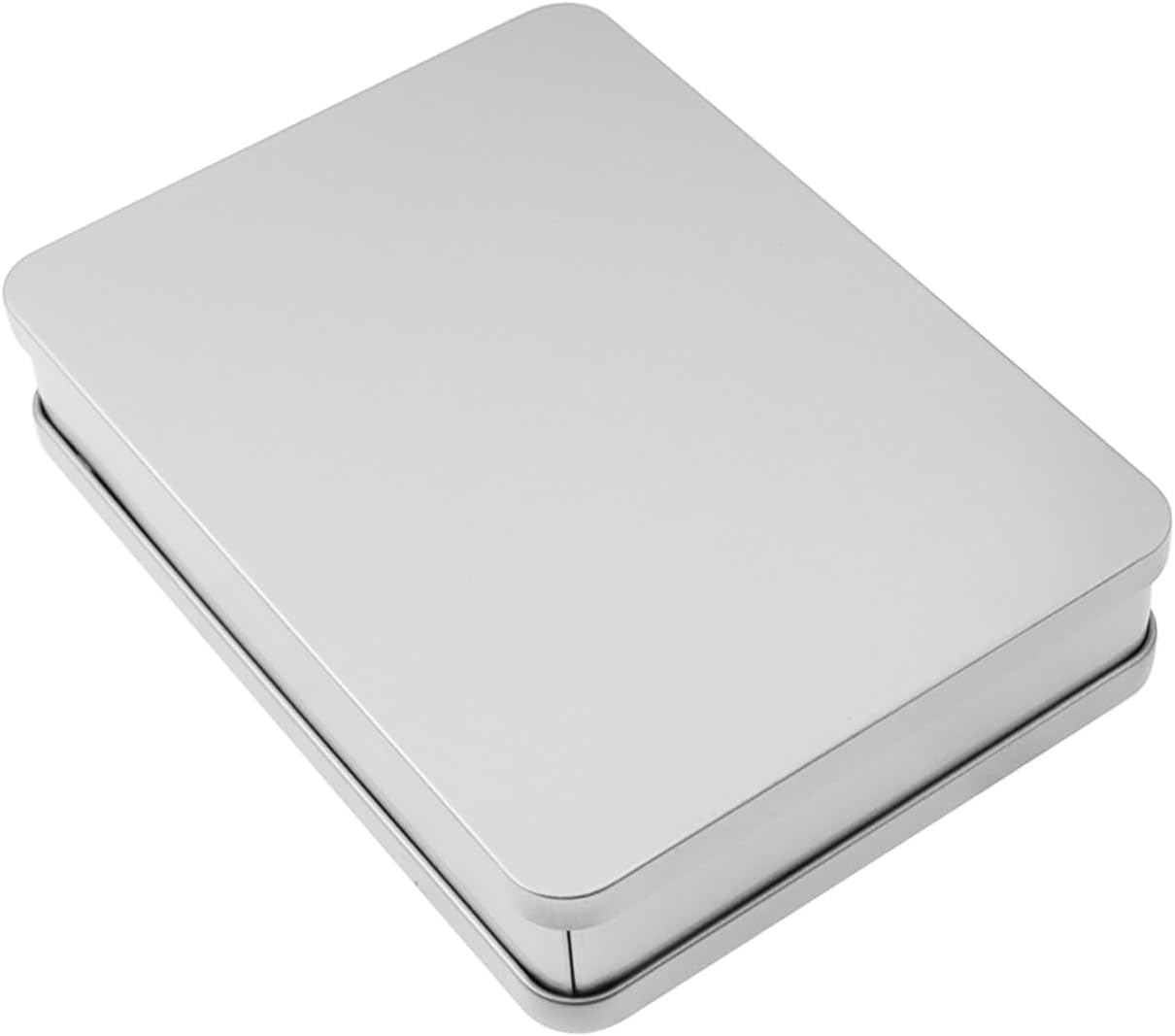 Metal Empty Boxes, Tin Boxes with Lid,Small Silver Tin Boxes,Stackable Organizer Containers,4PCS Storage Tin for Home Outdoor Active Storage Containers