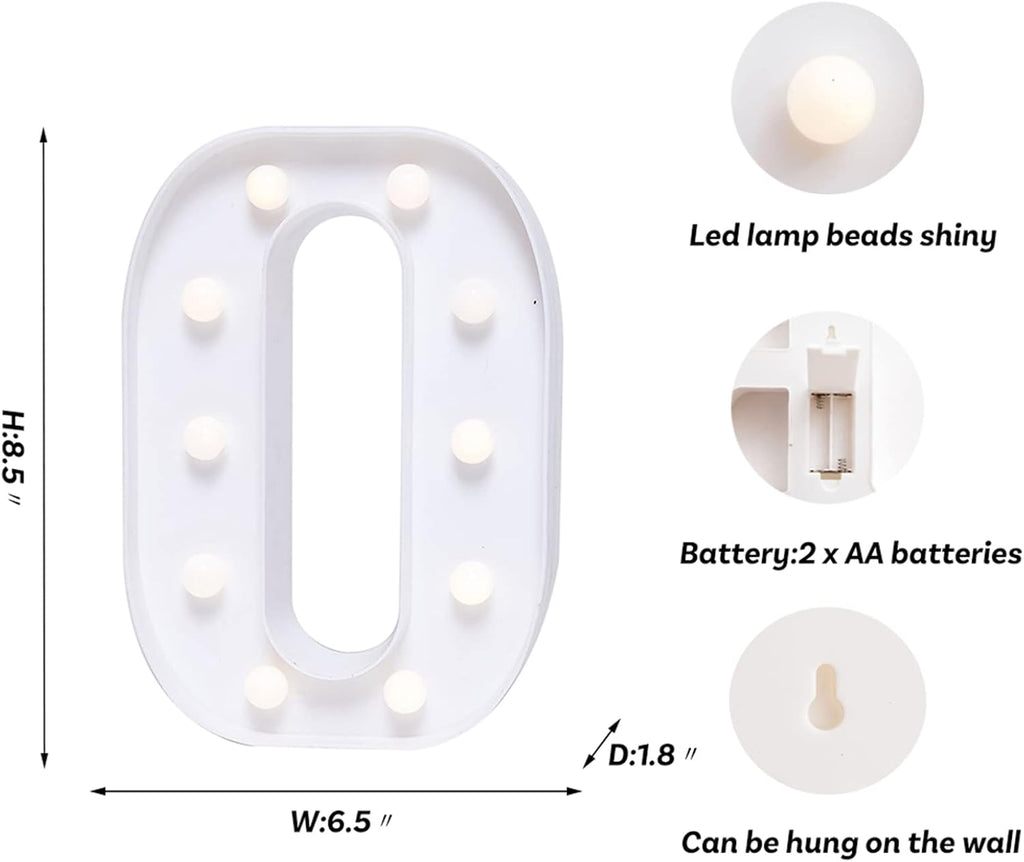 Foaky LED Letter Lights Sign Marquee Light Up Letters Sign for Night Light Wedding/Birthday Party Battery Powered Christmas Lamp Home Bar Decoration(O)