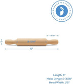 Wooden Mini Rolling Pin, 5 Inches Long, Pack of 6, Great for in The Kitchen, Play-doh, Crafting and Imaginative Play, by Woodpeckers