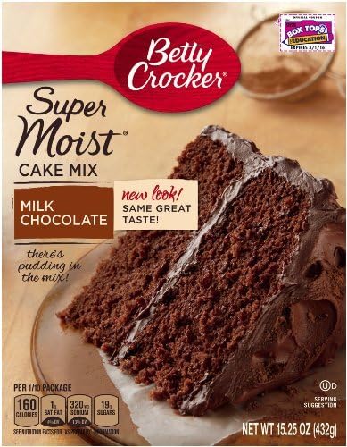 Betty Crocker Supermoist Cake Mix, Milk Chocolate, 15.25-Ounce (Pack of 4)