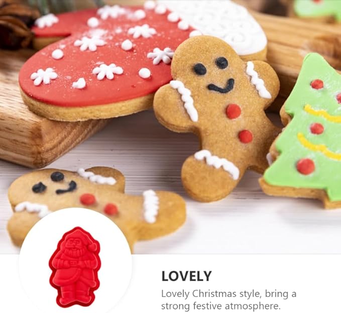 Hemoton 2pcs Christmas Themed Silicone Cake Molds Food-grade Dessert Making Mold for Home Baking Easy to Use Cartoon Design for Boys and Girls for Festive Treats Diy Projects