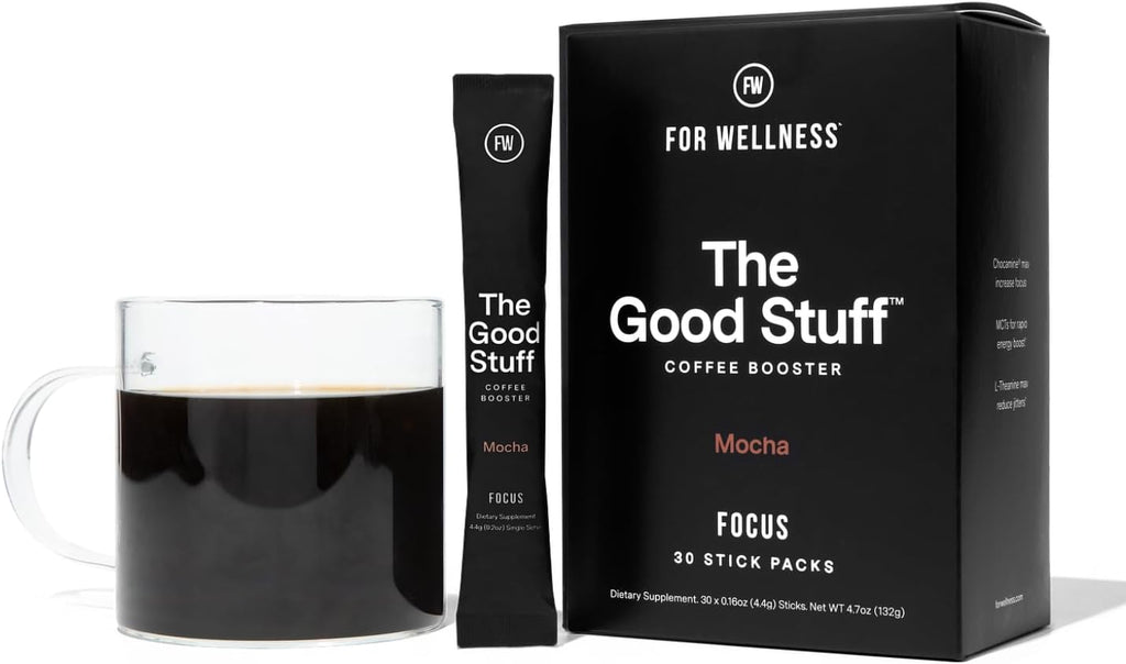 For Wellness The Good Stuff Focus – Mocha Coffee Booster | Nootropic Collagen Creamer with MCTs for Focus, Energy & Wellness | Non-Dairy, Keto-Friendly, 30 Servings