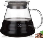 Glass Coffee Server for Drip Coffee Maker, Standard Glass Coffee Carafe, Coffee Pot with Lid, Clear, 02 600ml(20oz)