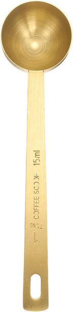 HARFINGTON Coffee Scoop Spoon 1tbsp (3tsp, 15ml) 304 Stainless Steel Long Handle Teaspoon/Tablespoon Measuring Spoons Scoops for Tea Sugar Kitchen, Gold