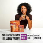 Click Coffee Protein Powder | Double Shot Espresso | 16g Protein | 23 Essential Vitamins | Low Calorie Meal Replacement | 150mg Caffeine | Gluten Free | No Artificial Flavors or Colors | Caramel