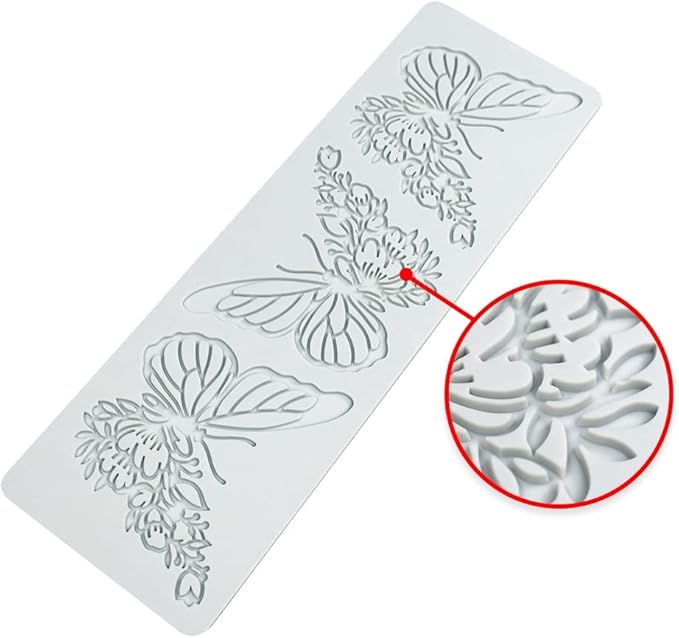 Hollow Leaf Silicone Mold Chocolate Candy 3D Hollow Leaf Candy Mold Food Cooking Meals Decorations Fondant Mold Polymer Clay Molds (Butteryfly L_11.24x3.6x0.12inch)