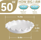 Sweejar Ceramic 11.5 Inches Pie Pan for Baking, Deep and Fluted Porcelain Round Pie Dish, Non-Stick Pie Plate for Pumpkin Pie, Apple Pie, Pie Pots with Morden Farmhouse Design(Turquoise)